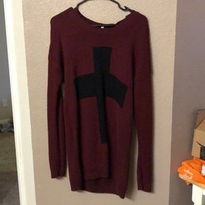 Cross sweater dress